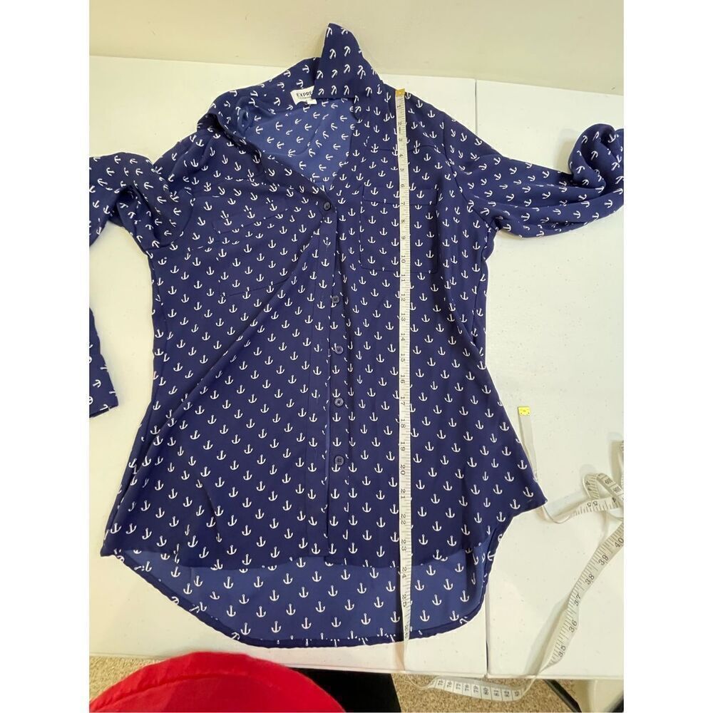 Express women’s the portifino shirt blue anchors XS - Picture 4 of 6